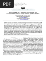 Modular Distance Learning Its Effect in The Academ