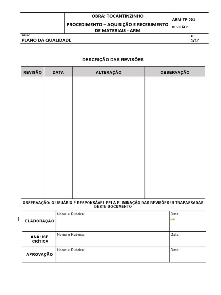 PQO - Plano Da Qualidade | Download grátis PDF | Qualidade (negócios ...