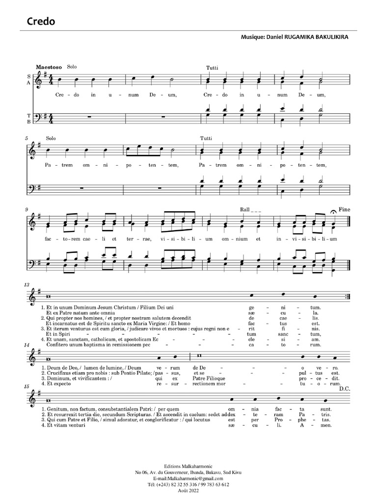 Credo Maitre Daniel - PM | PDF