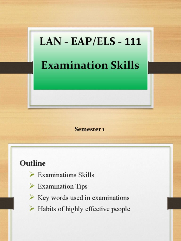 Examination Skills for EAP 111 | PDF | Reason | Cognitive Science
