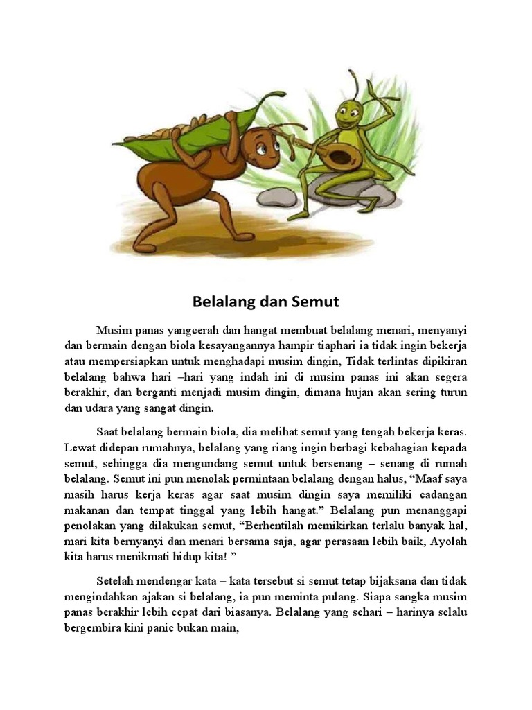 Cerita Dongeng Semut Dan Belalang | PDF