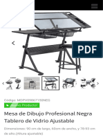 Mesa de Dibujo Profesional Negra Tablero de Vidrio Ajustable Arquipunto - CL