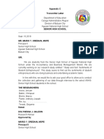 Appendix C Transmittal Letter