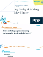 FILIPINO L3 Kayarian NG Pantig at Salitang May Klaster