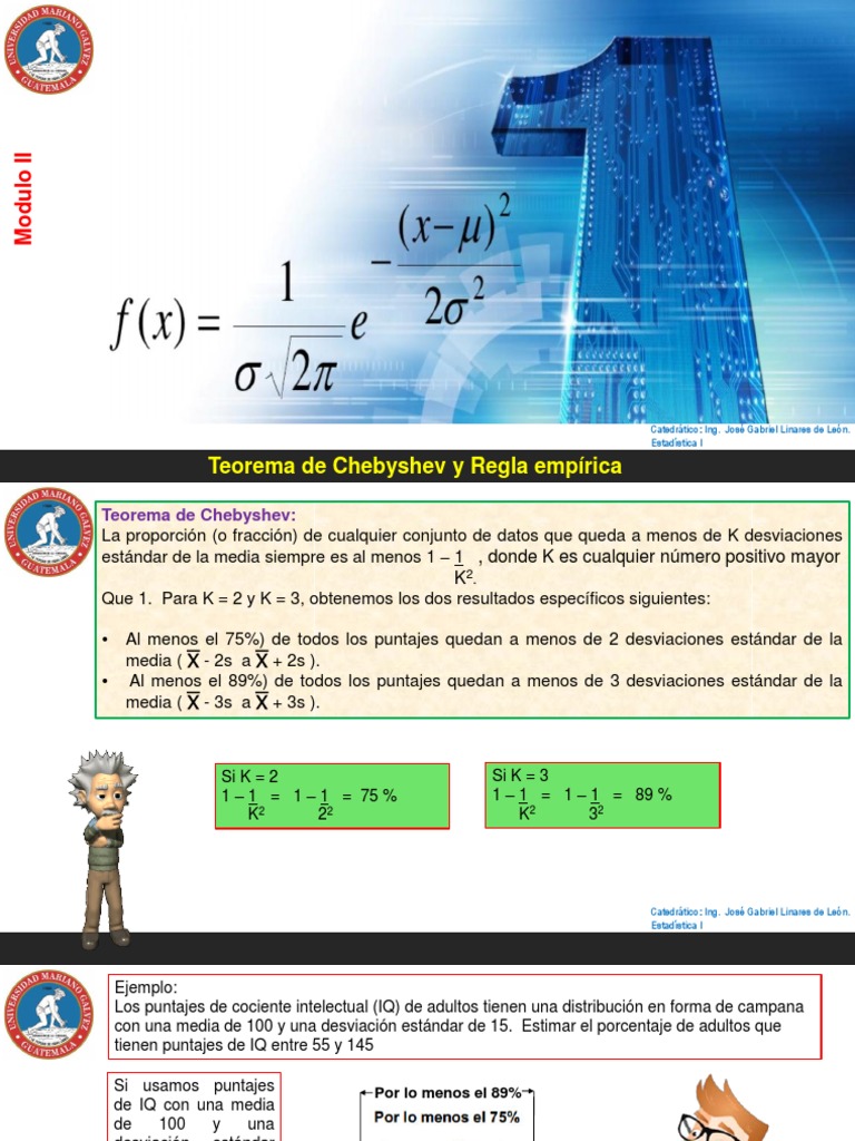 Distribución Normal, Chebyshev_ (Parte 4) | PDF | Distribución normal ...