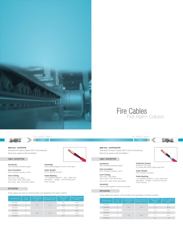 Elsewedy Fire Alarm Cables Catalogue | PDF | Polyvinyl Chloride ...