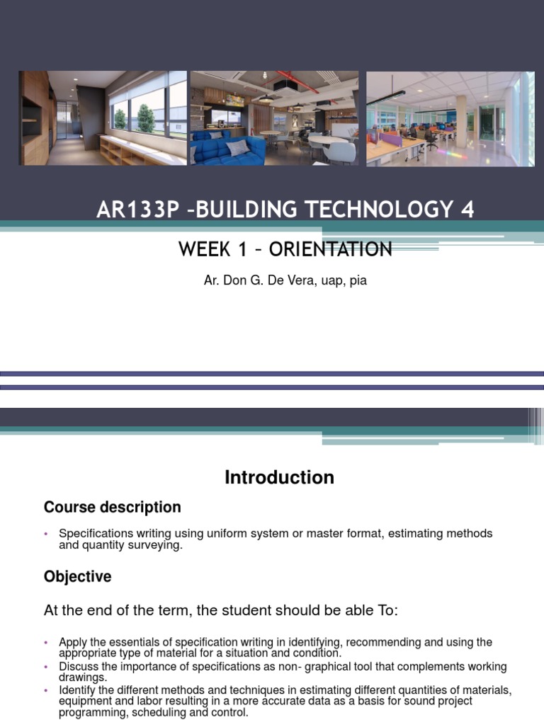 Ar133p Building Technology 4 | PDF