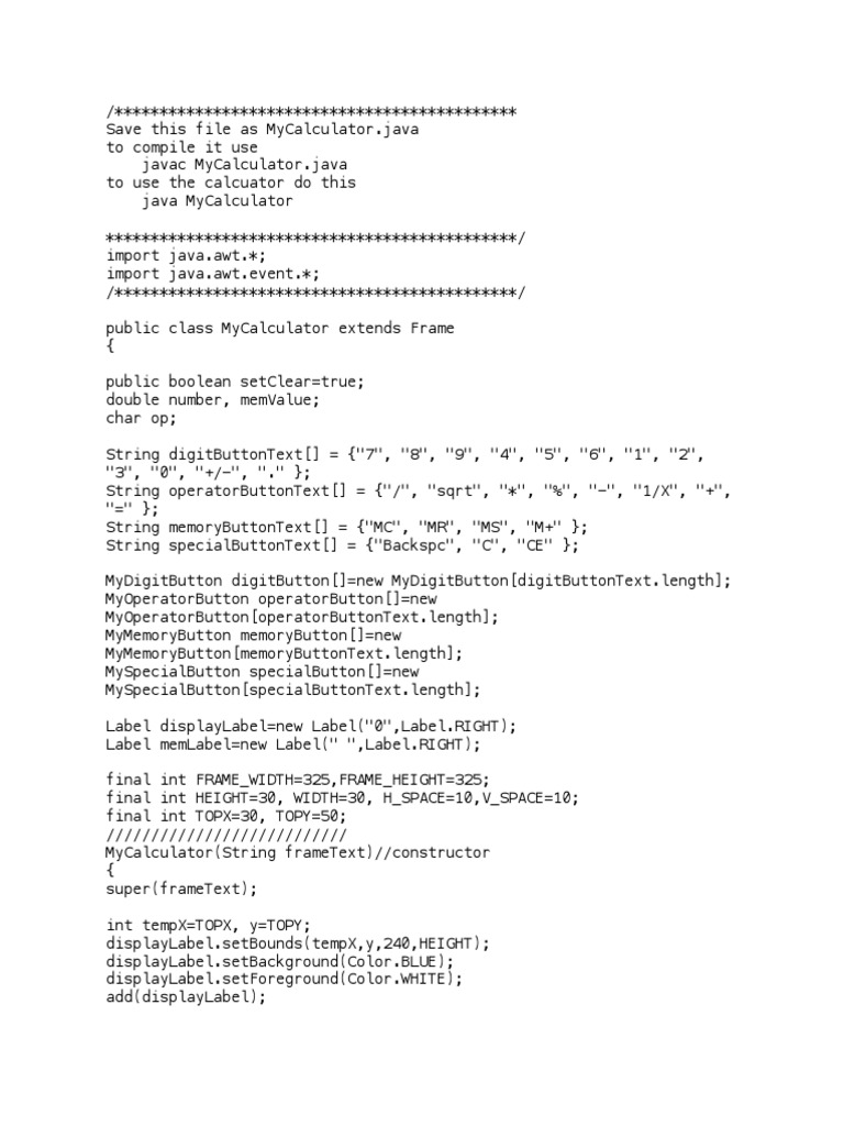 My calculator pdf
