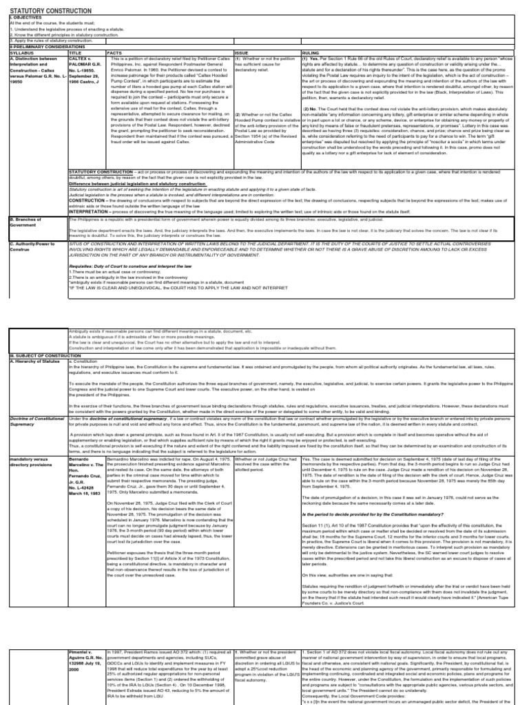 Statutory Construction PDF Statutory Interpretation Judiciaries