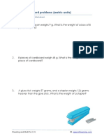 Worksheetsmathgrade 4 Mass Word Problems B PDF