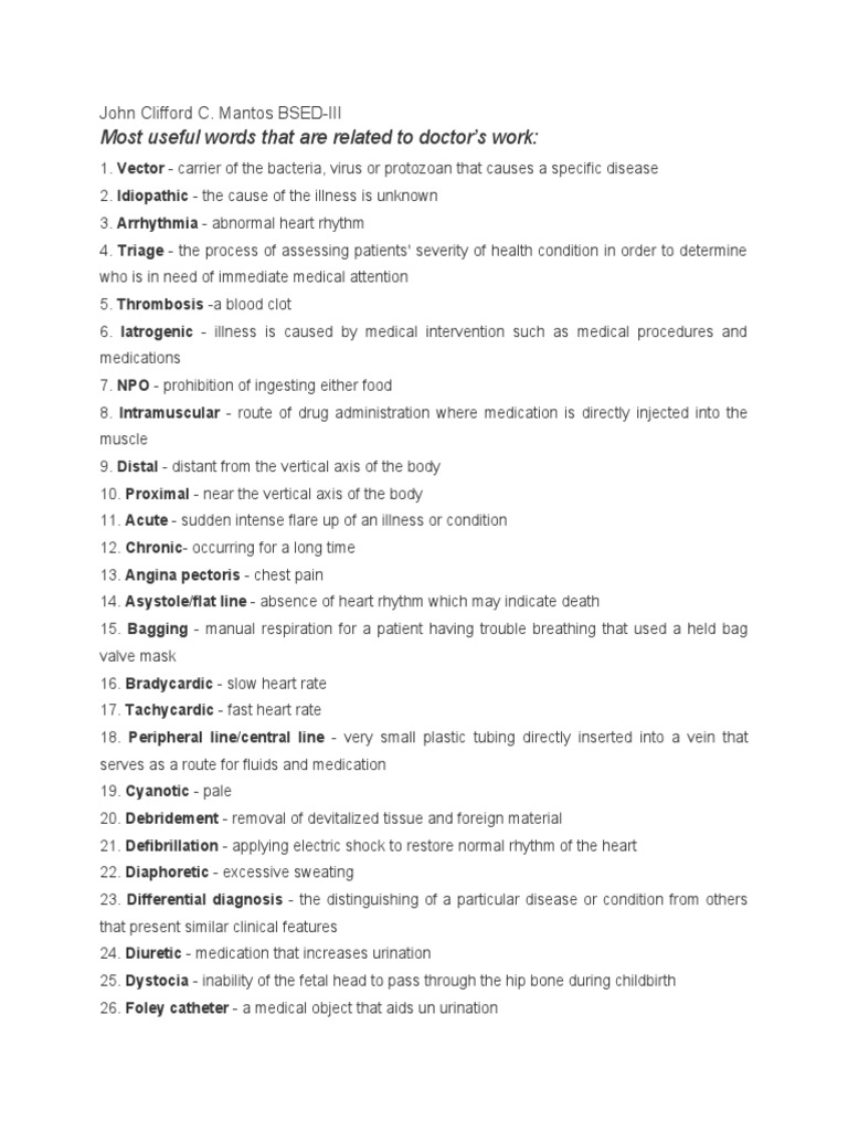 ESP Jargons For Doctors PDF