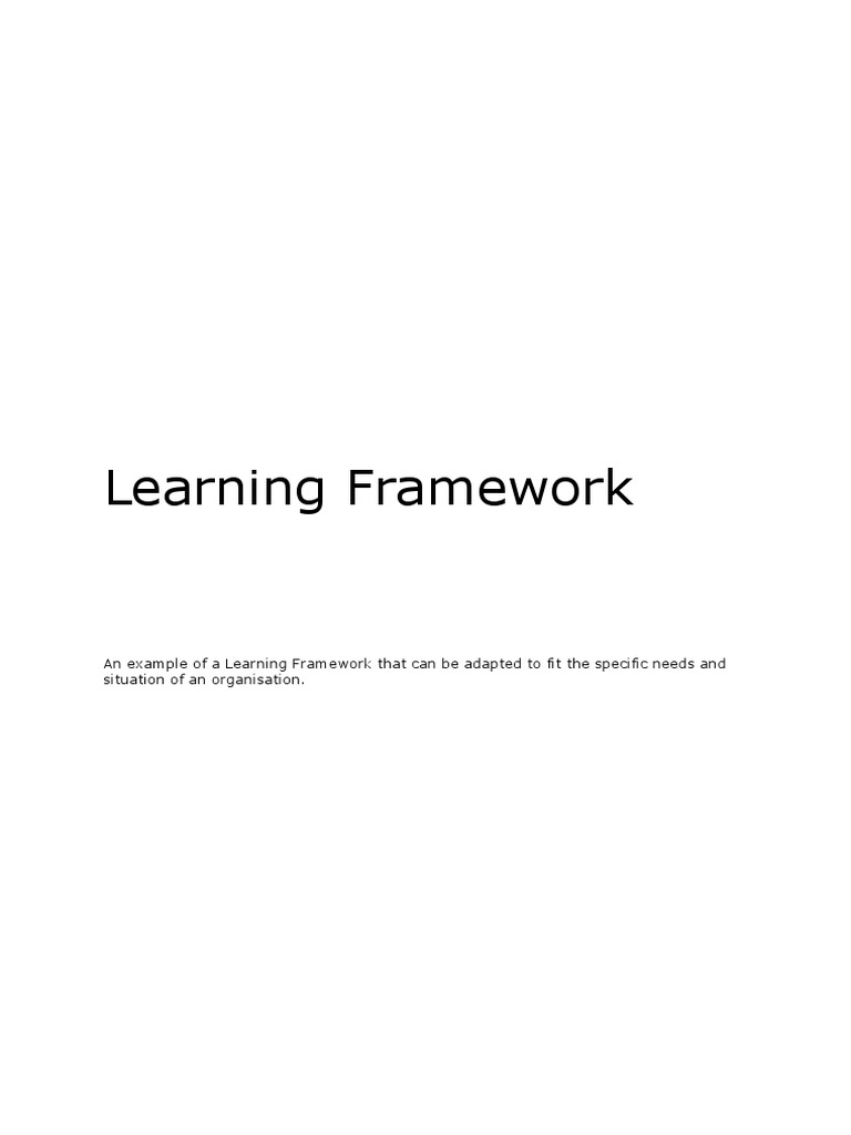 Learning Framework Outline Bruce Britton | PDF | Career & Growth