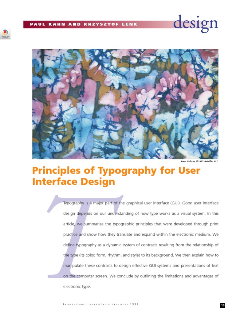 Design - Principle of Typography For User Interface Design | PDF ...