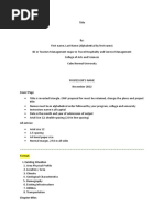 Ecotourism Management Plan Outline