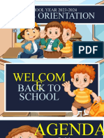 Colourful Illustrative Back To School Orientation Agenda Education Presentation