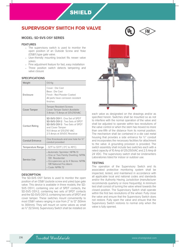 SD-SVS OSY Series Supervisory Switch | PDF | Technology & Engineering