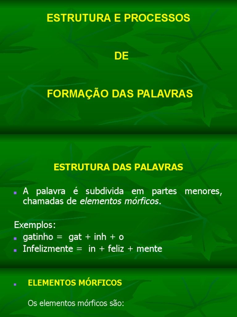 Formação e Estrutura das Palavras | PDF