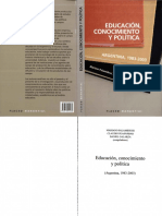 Libro Educacionconocimientoypolitica Argentina 19832003