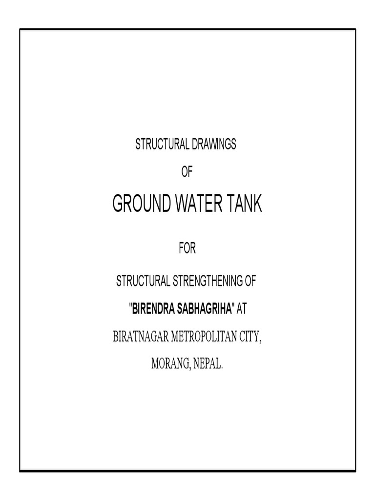 Structural Drawings for Water Tank | PDF