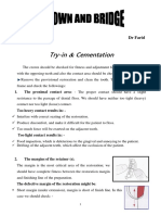 Try-In & Cementation