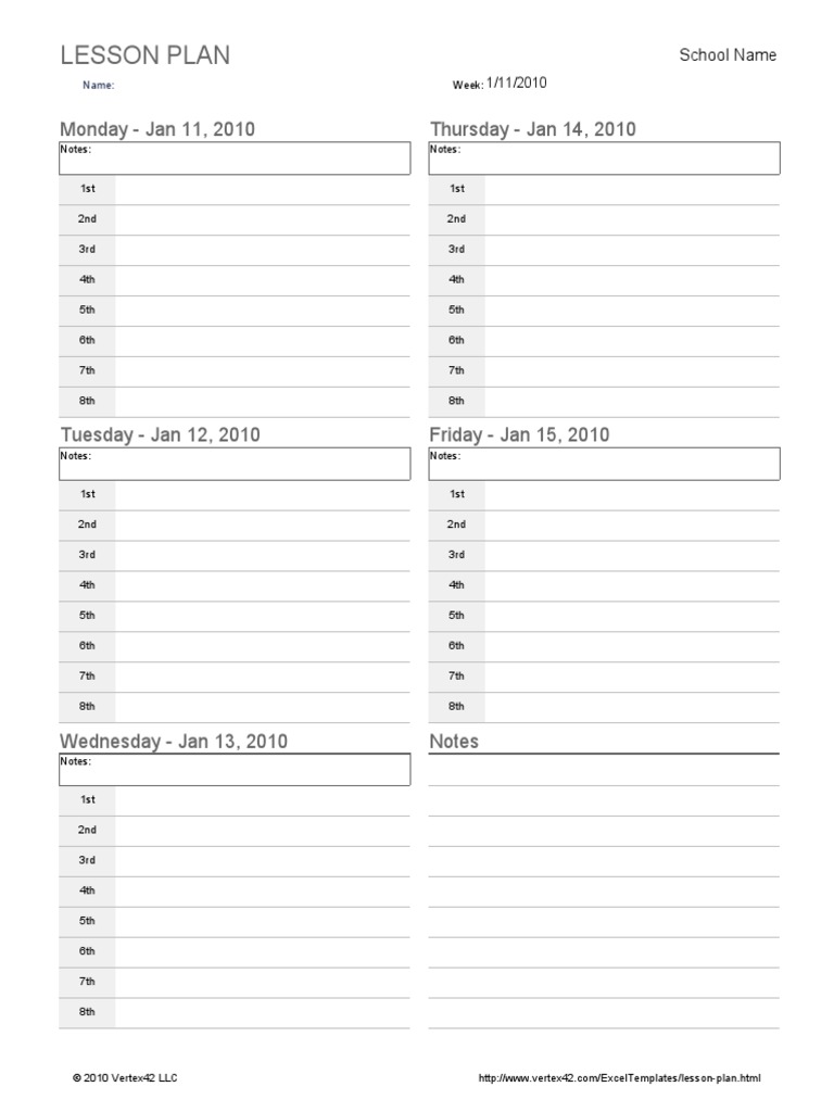 Weekly Lesson Plan | PDF