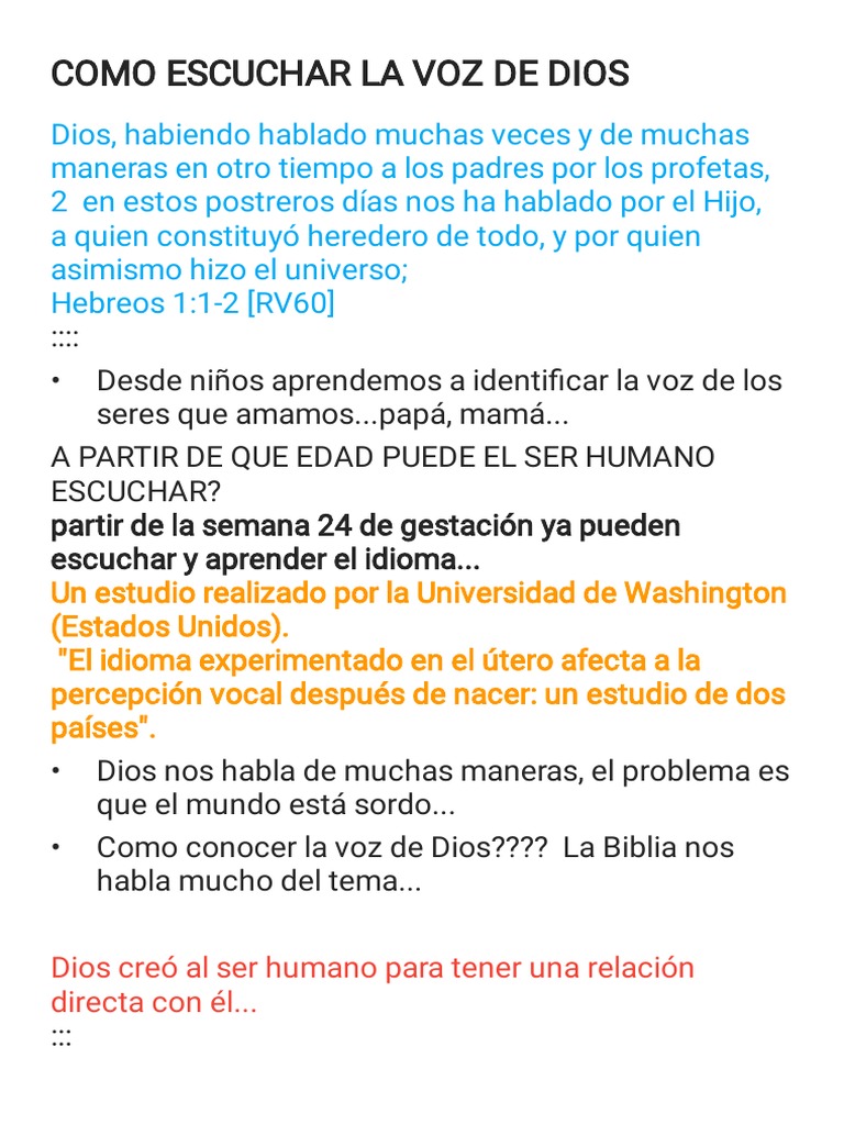 Cómo Escuchar la Voz de Dios | PDF