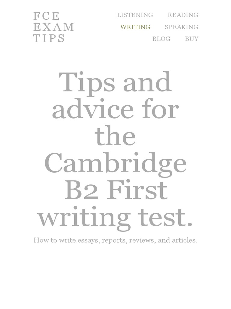 B2 First Writing Test Strategies | PDF | Human Communication | Linguistics