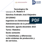 1.2 Similitudes y Diferencias Entre Sistemas de Producción y de Servicios.