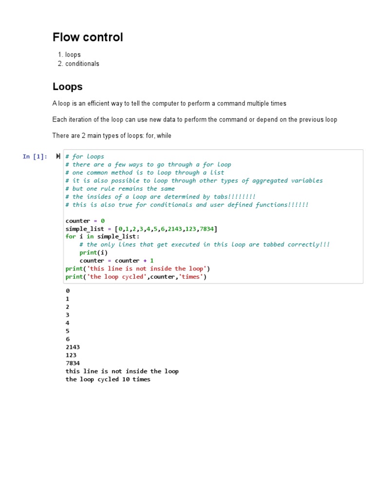 flow_control - Jupyter Notebook | PDF