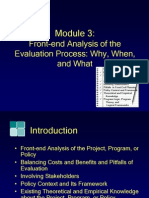 Module3, Front-End Analysis of the Evaluation Process Why, When and What