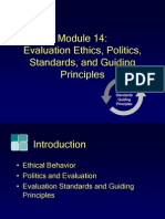 Module14, Evaluation Ethics, Politics, Standards, and Guiding Principles