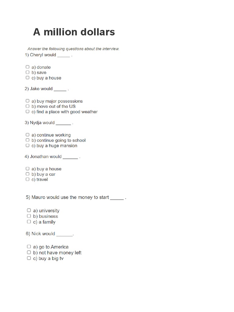 Listening Second Conditional Pdf