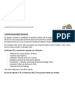 Especificaciones Técnicas Empalme