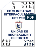 Bases XX Olimpiadas Interfacultades Upt 2023.