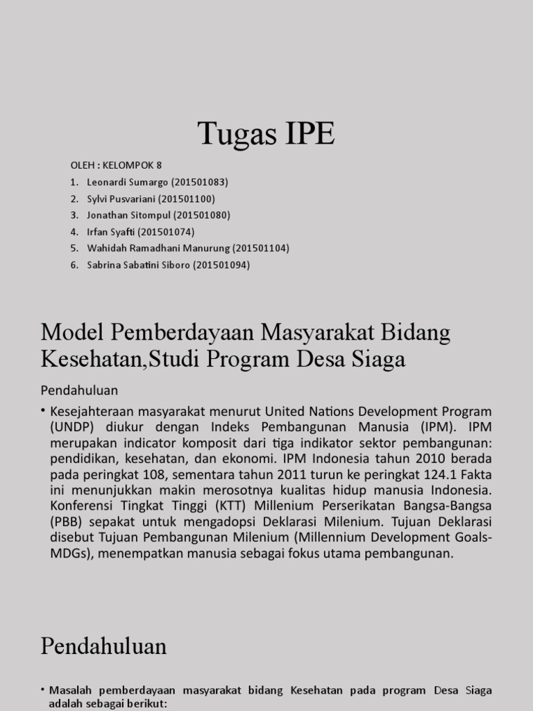 Model Pemberdayaan Kesehatan Desa Siaga | PDF
