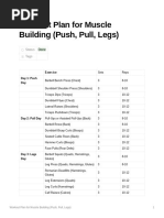 Workout Plan For Muscle Building (Push, Pull and Legs)