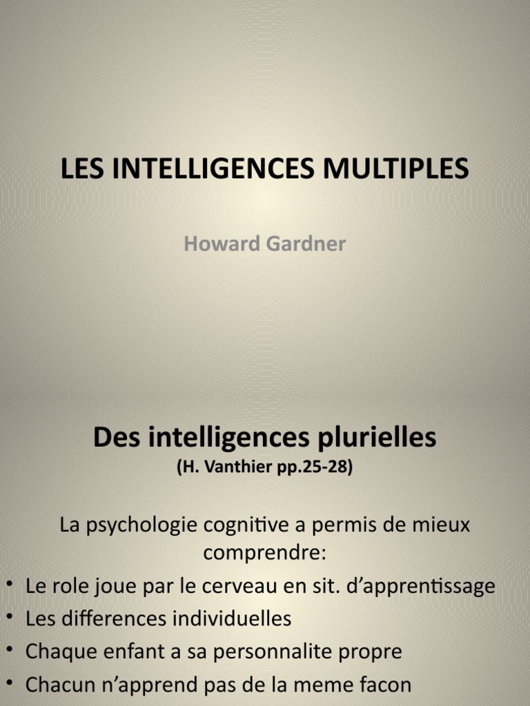 Les 8 types d'intelligences multiples | PDF | Sciences sociales ...