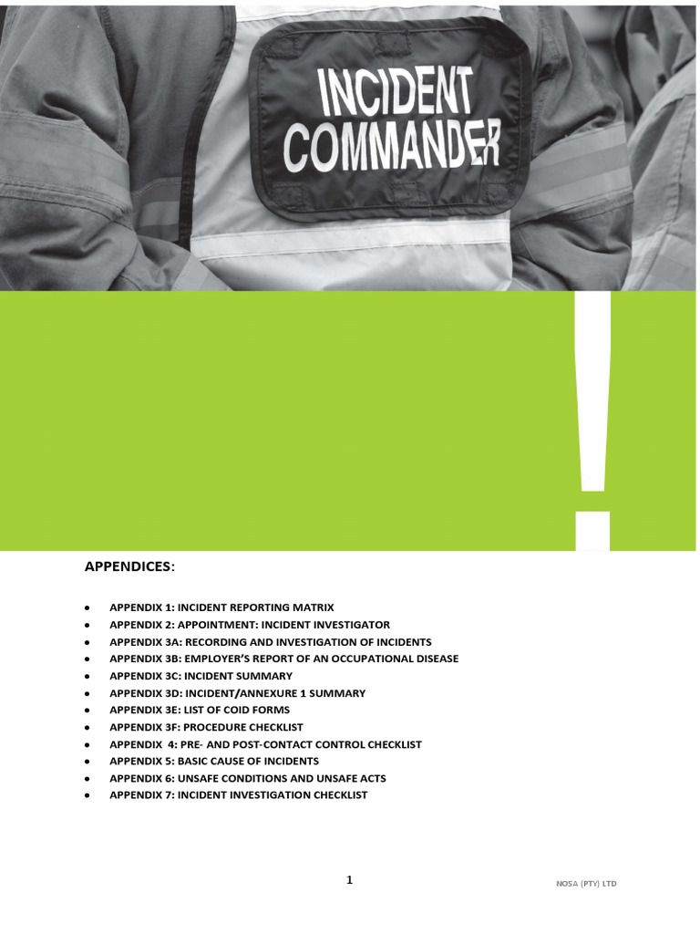 Incident Investigation Appendices | PDF | Occupational Safety And ...