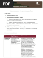 ANÁLISE DO DESENVOLVIMENTO DA SITUAÇÃO DE APRENDIZAGEM  PROJETO Versão Final