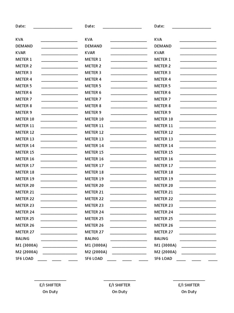 Power Reading Form | PDF