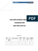 BKN-HRD-SOP-011 Pre-Employment Medical Exam