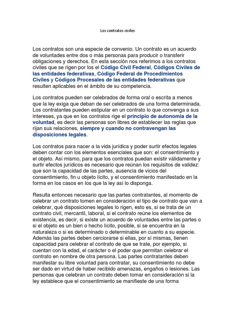 Los Contratos Civiles | PDF | Consentimiento | Derecho privado