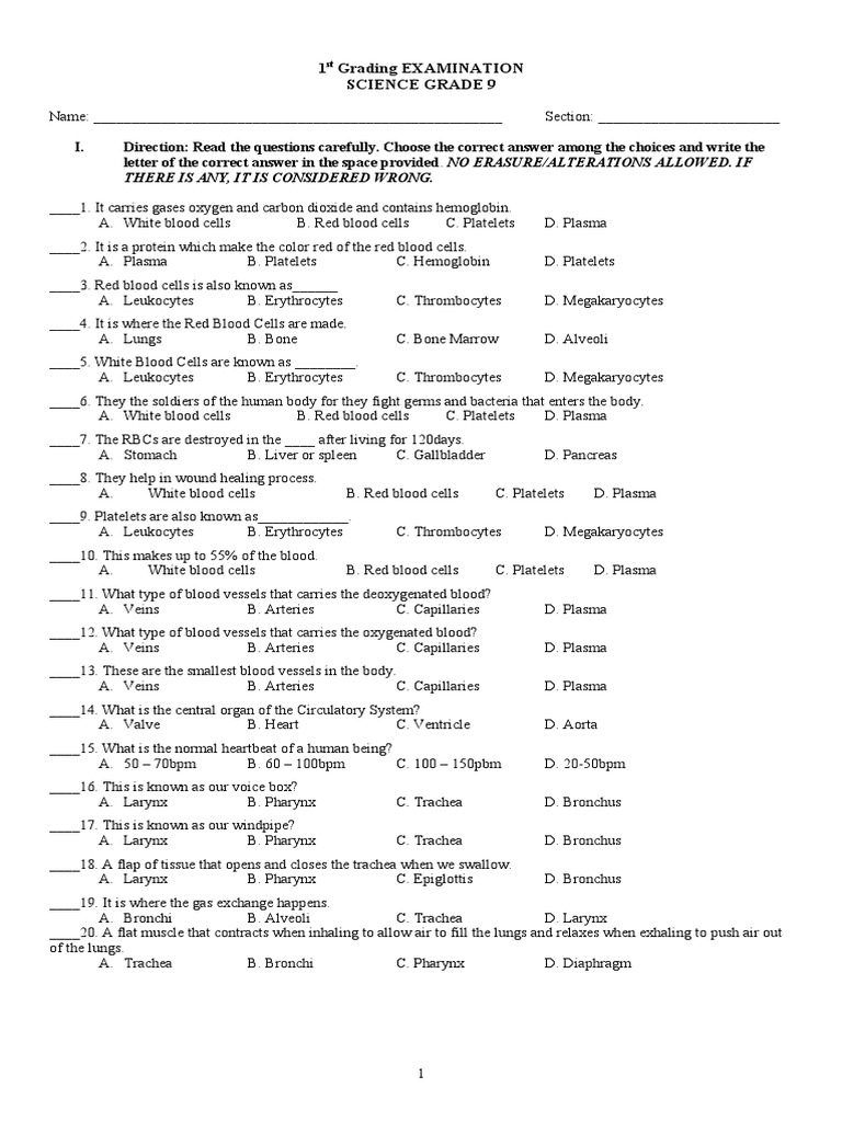 1ST Grading Exam Grade 9 | PDF | Foreign Language Studies | Science ...