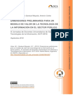 Dimensiones Preliminares para Un Modelo de Valor de La Tecnología de La Información en El Sector Público.