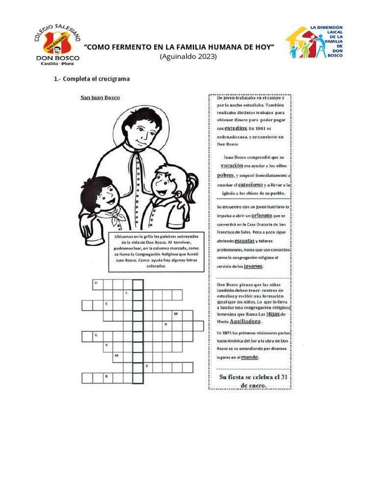 Ficha De Don Bosco Pdf
