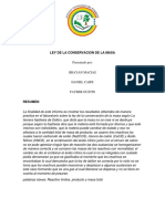 Ley de La Conservacion de La Masa - Obras Civiles - Informe