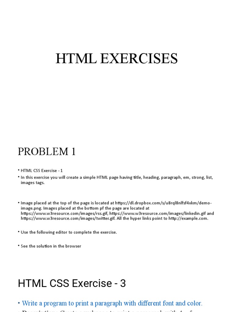 HTML Exercises | PDF
