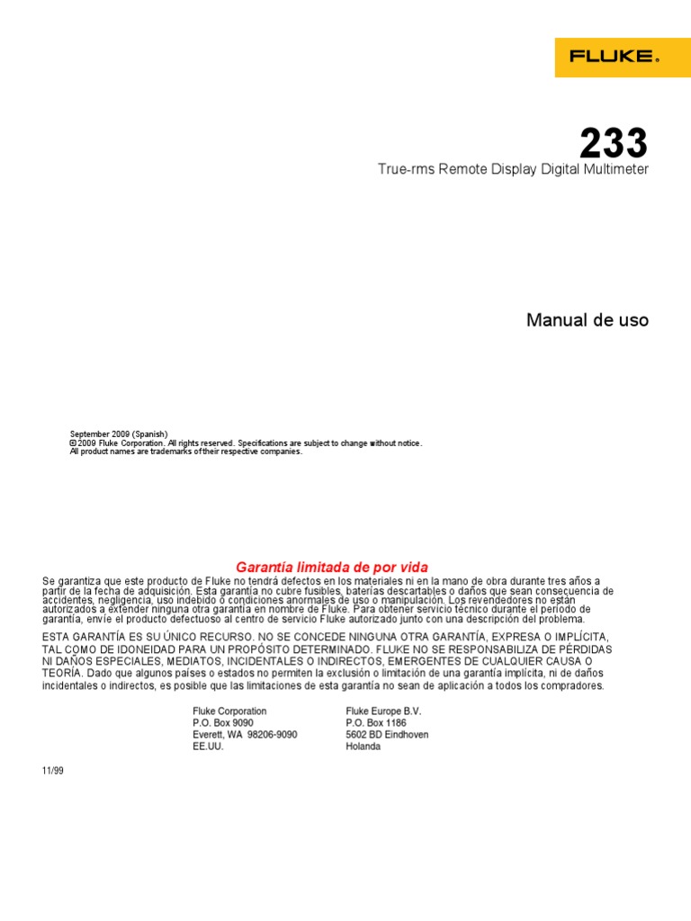 Manual de Uso: True-Rms Remote Display Digital Multimeter | PDF | Diodo ...