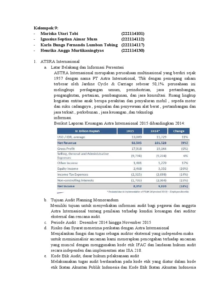 Ringkasan Audit Astra International | PDF