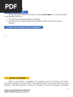 Week 1 and 2. Introduction To Linguistics